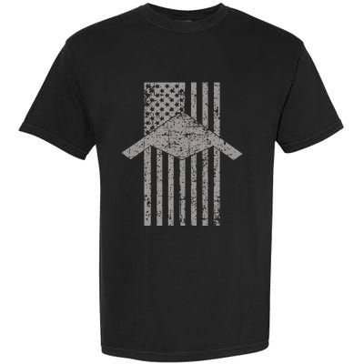 B21 Raider Stealth Bomber Patriotic Vintage American Flag Garment-Dyed Heavyweight T-Shirt