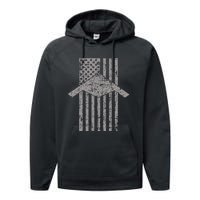 B21 Raider Stealth Bomber Patriotic Vintage American Flag Performance Fleece Hoodie