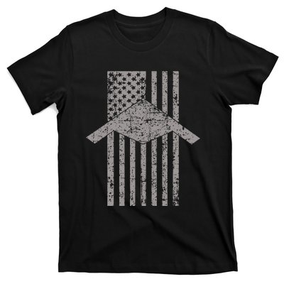 B21 Raider Stealth Bomber Patriotic Vintage American Flag T-Shirt