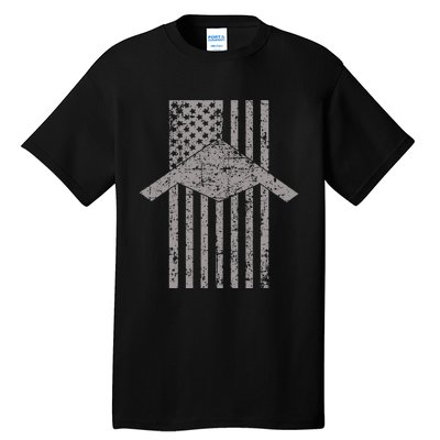 B21 Raider Stealth Bomber Patriotic Vintage American Flag Tall T-Shirt