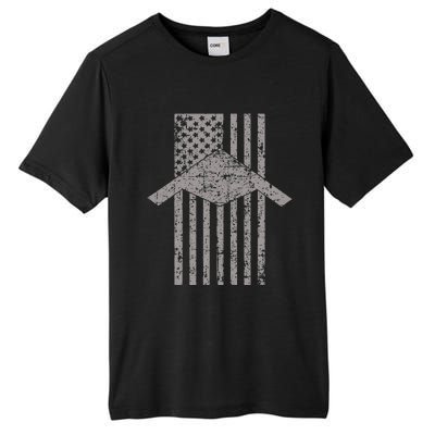 B21 Raider Stealth Bomber Patriotic Vintage American Flag Tall Fusion ChromaSoft Performance T-Shirt