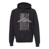 B21 Raider Stealth Bomber Patriotic Vintage American Flag Premium Hoodie