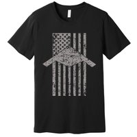 B21 Raider Stealth Bomber Patriotic Vintage American Flag Premium T-Shirt