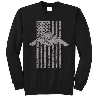 B21 Raider Stealth Bomber Patriotic Vintage American Flag Tall Sweatshirt