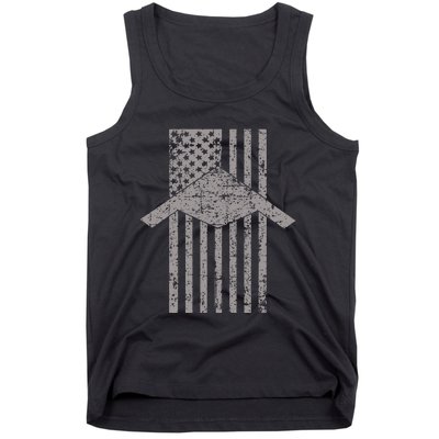 B21 Raider Stealth Bomber Patriotic Vintage American Flag Tank Top