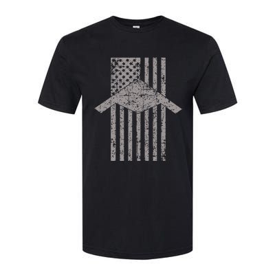 B21 Raider Stealth Bomber Patriotic Vintage American Flag Softstyle® CVC T-Shirt