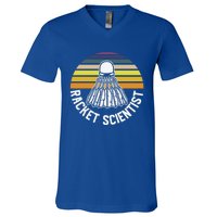 Badminton Racket Scientist Funny Badminton Gift V-Neck T-Shirt