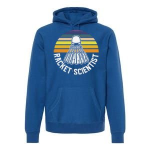 Badminton Racket Scientist Funny Badminton Gift Premium Hoodie