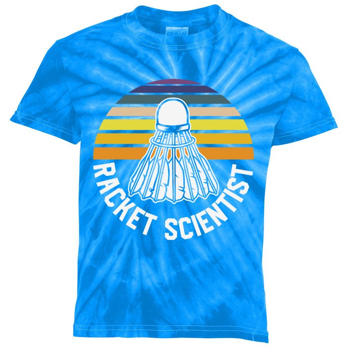 Badminton Racket Scientist Funny Badminton Gift Kids Tie-Dye T-Shirt