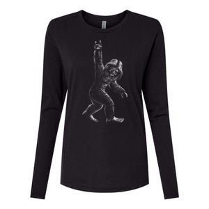 Bigfoot Rock Star Womens Cotton Relaxed Long Sleeve T-Shirt