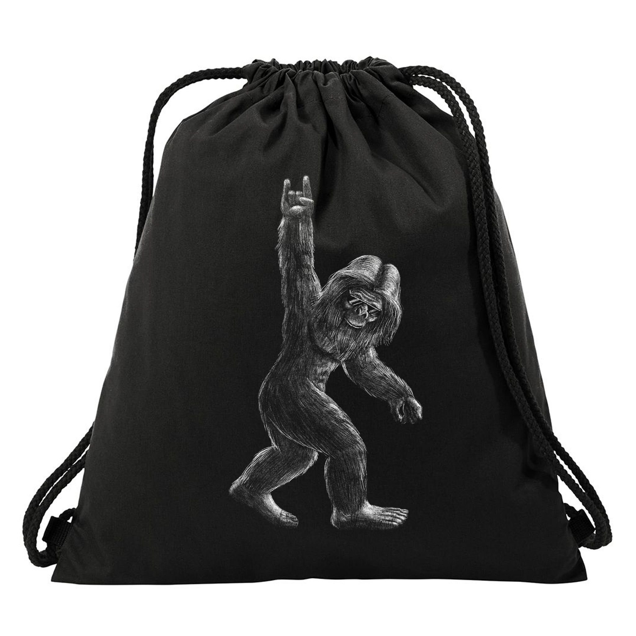 Bigfoot Rock Star Drawstring Bag