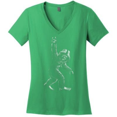 Bigfoot Rock Star Women's V-Neck T-Shirt