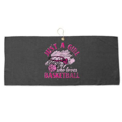 Basketball Retro Style Vintage Large Microfiber Waffle Golf Towel