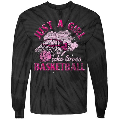 Basketball Retro Style Vintage Tie-Dye Long Sleeve Shirt