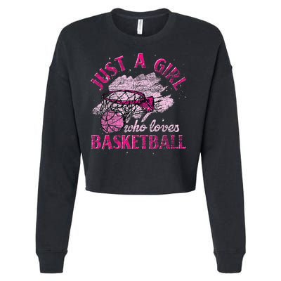 Basketball Retro Style Vintage Cropped Pullover Crew