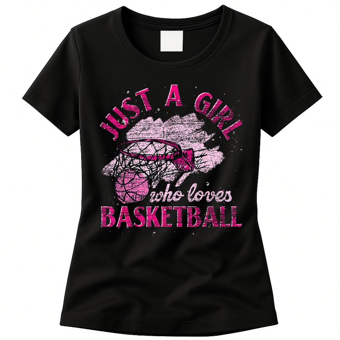 Basketball Retro Style Vintage Womens T-Shirt