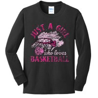 Basketball Retro Style Vintage Kids Long Sleeve Shirt