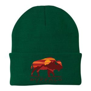 Buffalo Roundup State Park South Dakota Sunset Knit Cap Winter Beanie