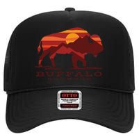 Buffalo Roundup State Park South Dakota Sunset High Crown Mesh Back Trucker Hat