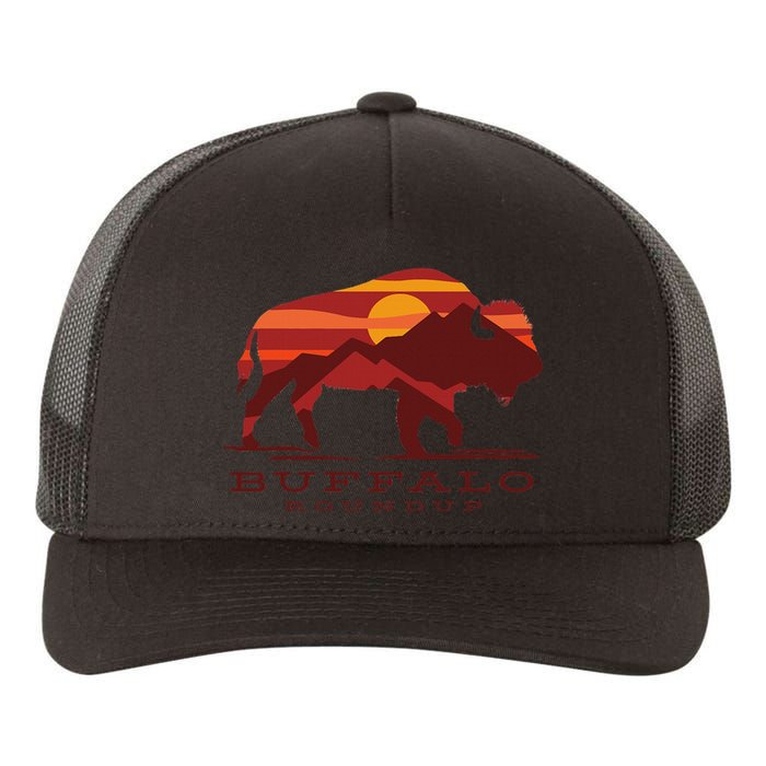 Buffalo Roundup State Park South Dakota Sunset Yupoong Adult 5-Panel Trucker Hat