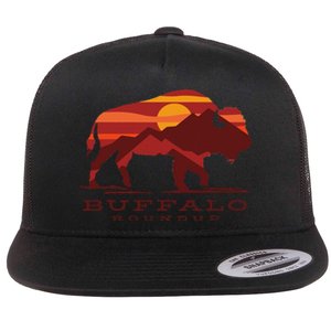 Buffalo Roundup State Park South Dakota Sunset Flat Bill Trucker Hat