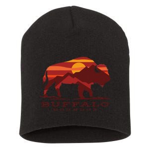 Buffalo Roundup State Park South Dakota Sunset Short Acrylic Beanie