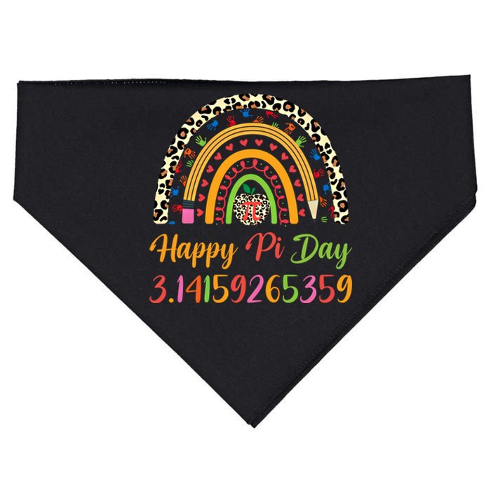 Boho Rainbow Spiral Pi Math Teacher 3 14 Happy Pi Day Great Gift USA-Made Doggie Bandana