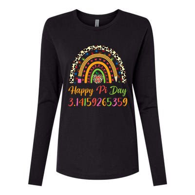 Boho Rainbow Spiral Pi Math Teacher 3 14 Happy Pi Day Great Gift Womens Cotton Relaxed Long Sleeve T-Shirt