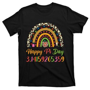 Boho Rainbow Spiral Pi Math Teacher 3 14 Happy Pi Day Great Gift T-Shirt