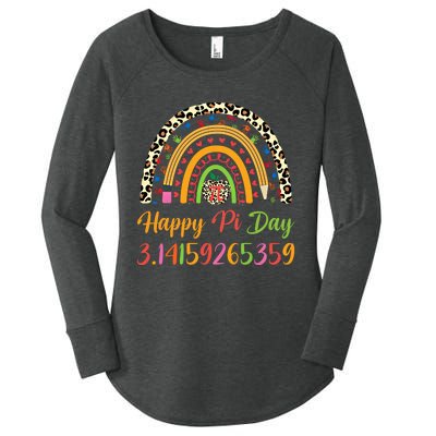 Boho Rainbow Spiral Pi Math Teacher 3 14 Happy Pi Day Great Gift Women's Perfect Tri Tunic Long Sleeve Shirt