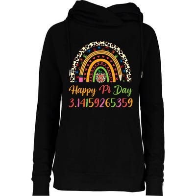 Boho Rainbow Spiral Pi Math Teacher 3 14 Happy Pi Day Great Gift Womens Funnel Neck Pullover Hood