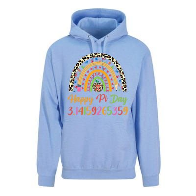 Boho Rainbow Spiral Pi Math Teacher 3 14 Happy Pi Day Great Gift Unisex Surf Hoodie