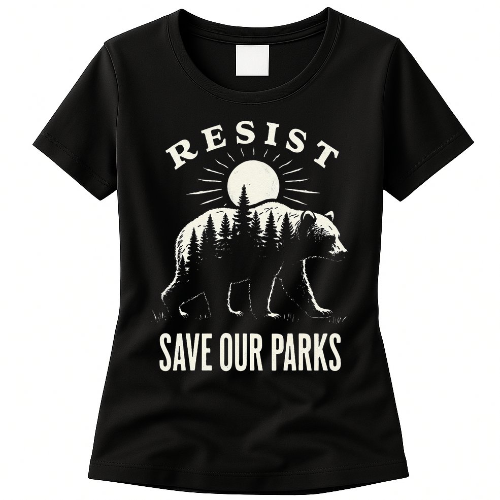 Bear Resist Save Our Parks Womens T-Shirt