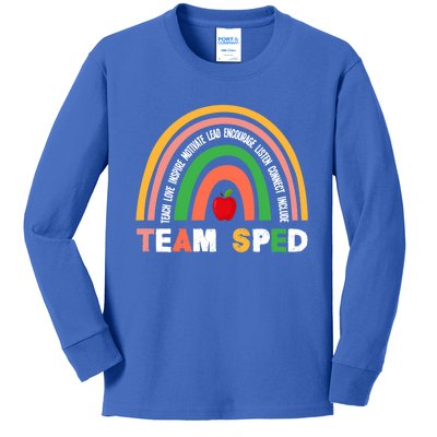 Boho Rainbow Special Needs Teacher Team Sped Great Gift Kids Long Sleeve Shirt