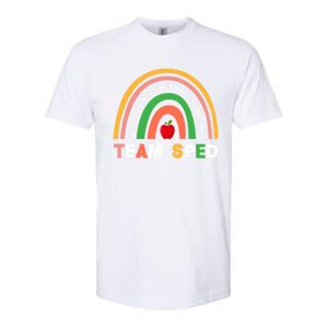 Boho Rainbow Special Needs Teacher Team Sped Great Gift Softstyle CVC T-Shirt