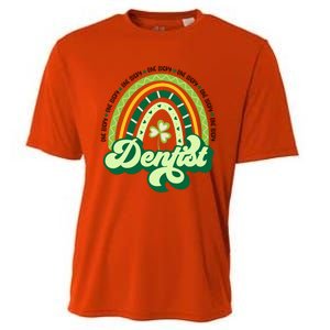 Boho Rainbow Shamrock One Lucky Dentist St Patricks Day Funny Gift Cooling Performance Crew T-Shirt