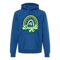 Boho Rainbow Shamrock One Lucky Dentist St Patricks Day Funny Gift Premium Hoodie