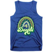 Boho Rainbow Shamrock One Lucky Dentist St Patricks Day Funny Gift Tank Top