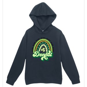 Boho Rainbow Shamrock One Lucky Dentist St Patricks Day Funny Gift Urban Pullover Hoodie