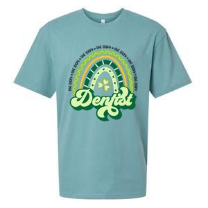 Boho Rainbow Shamrock One Lucky Dentist St Patricks Day Funny Gift Sueded Cloud Jersey T-Shirt