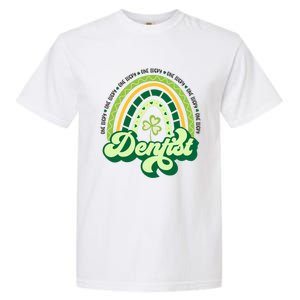 Boho Rainbow Shamrock One Lucky Dentist St Patricks Day Funny Gift Garment-Dyed Heavyweight T-Shirt