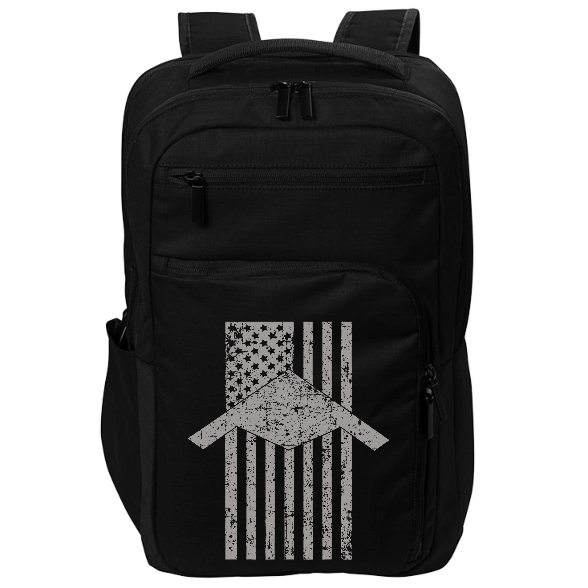 B21 Raider Stealth Bomber Patriotic Vintage Flag Aviation Impact Tech Backpack