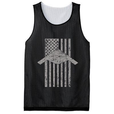B21 Raider Stealth Bomber Patriotic Vintage Flag Aviation Mesh Reversible Basketball Jersey Tank