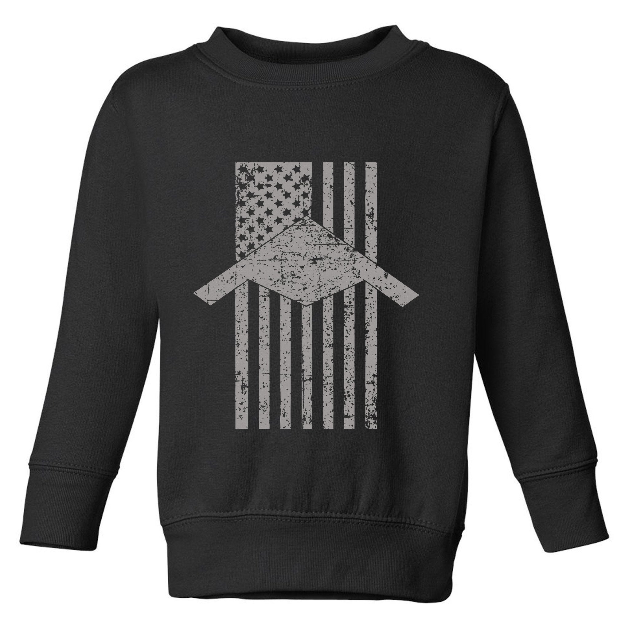 B21 Raider Stealth Bomber Patriotic Vintage Flag Aviation Toddler Sweatshirt
