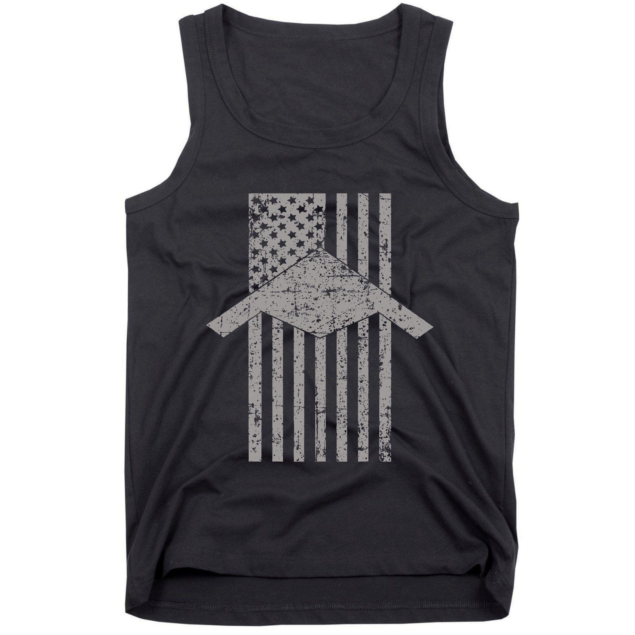 B21 Raider Stealth Bomber Patriotic Vintage Flag Aviation Tank Top