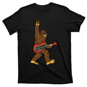 Bigfoot Rocker Sasquatch Guitar Rock'n'Roll T-Shirt