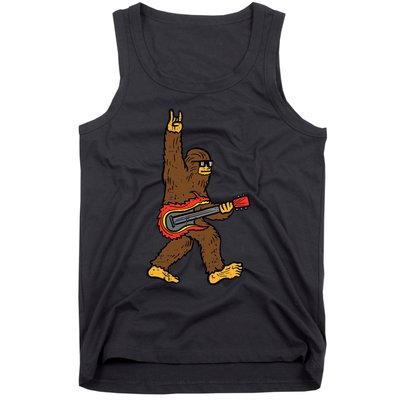 Bigfoot Rocker Sasquatch Guitar Rock'n'Roll Tank Top