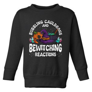 Bewitching Reactions Spooky Halloween Chemistry Teacher Toddler Sweatshirt