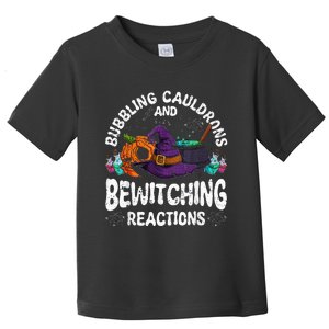 Bewitching Reactions Spooky Halloween Chemistry Teacher Toddler T-Shirt