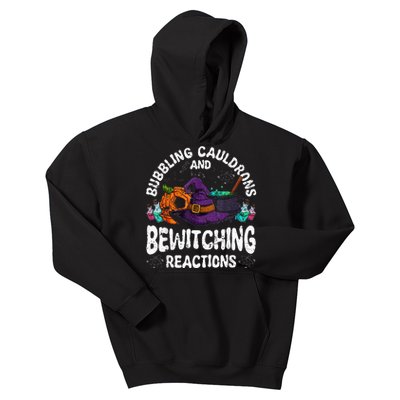 Bewitching Reactions Spooky Halloween Chemistry Teacher Kids Hoodie